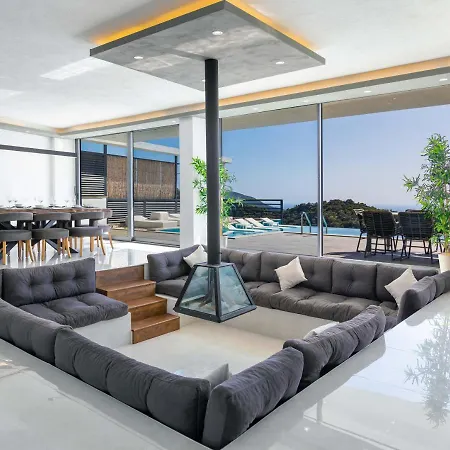 Luxury For 8 With 20m Large Infinity Pool In Kalkan 빌라 *